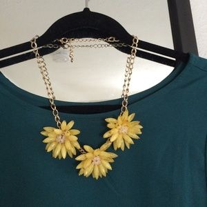 Yellow Flower Statement Necklace